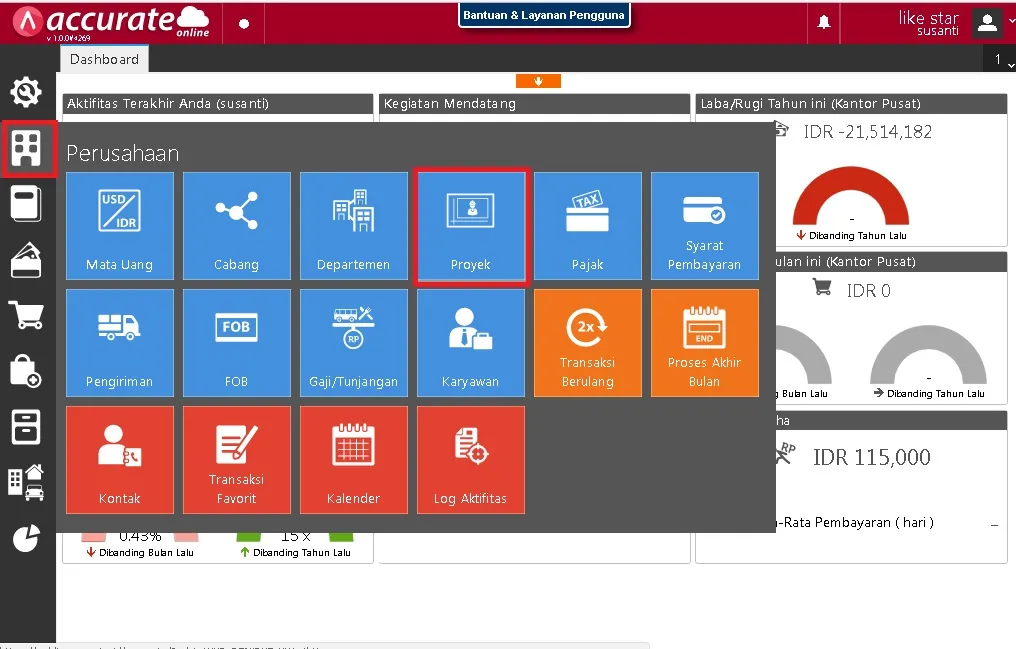 Cara Membuat Proyek di Accurate Online 1