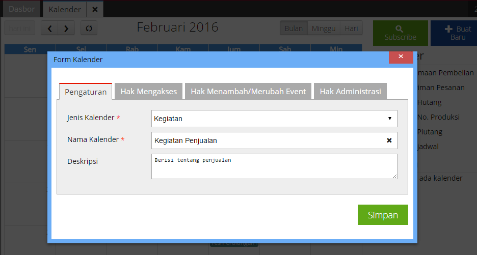 Cara Membuat Jadwal di Fitur Kalendar Accurate Online 4